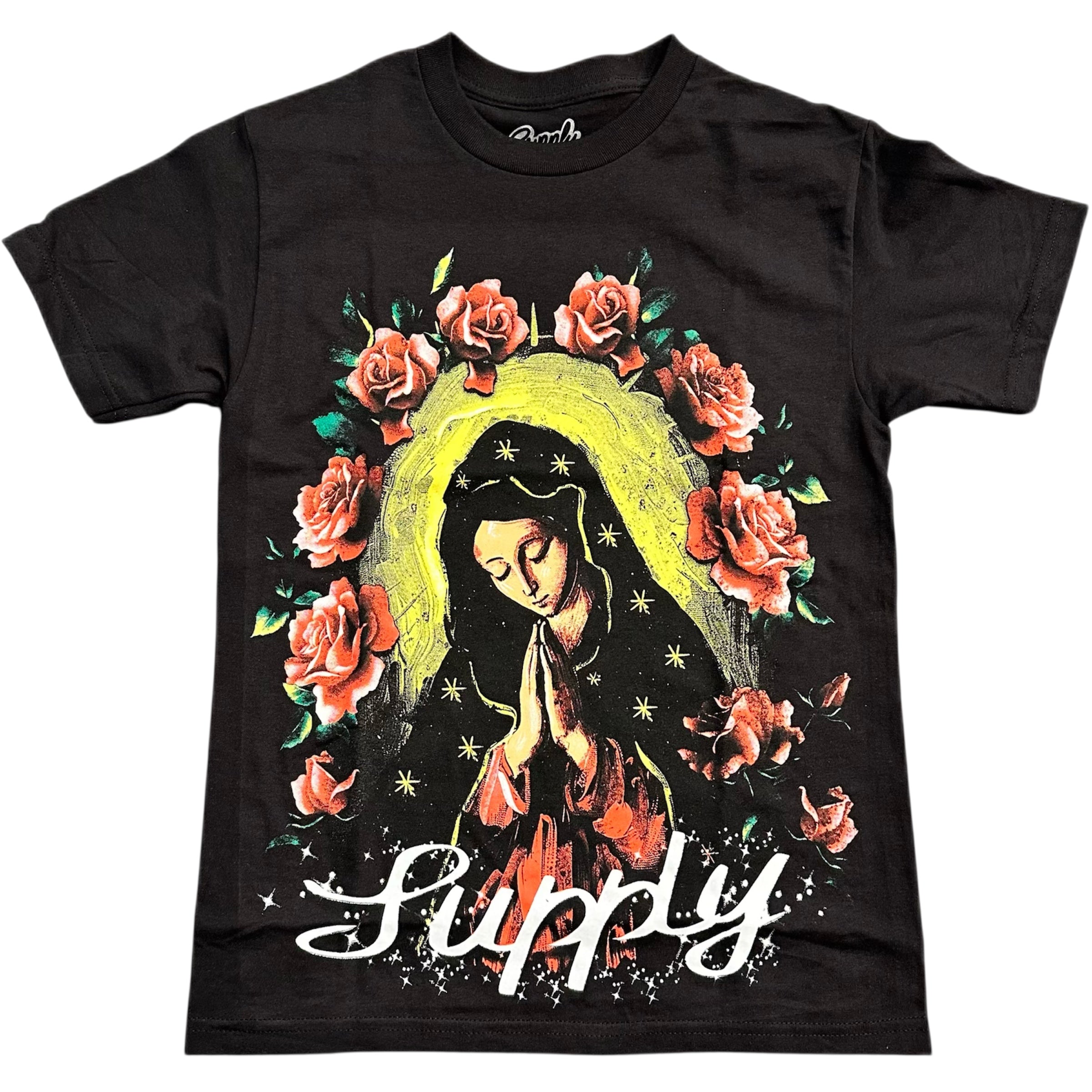完売中！MARY PAINTING TEE Amazon.com: Saint Virgin Mary Stained Glass Art Nouveau Sacred